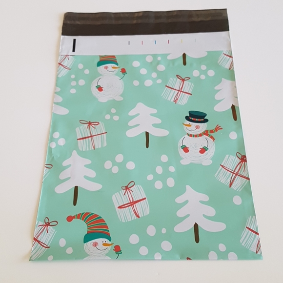 🎅🏼25 pcs Snowman Tree Poly Mailers 10"x13" inches - Picture 1 of 3